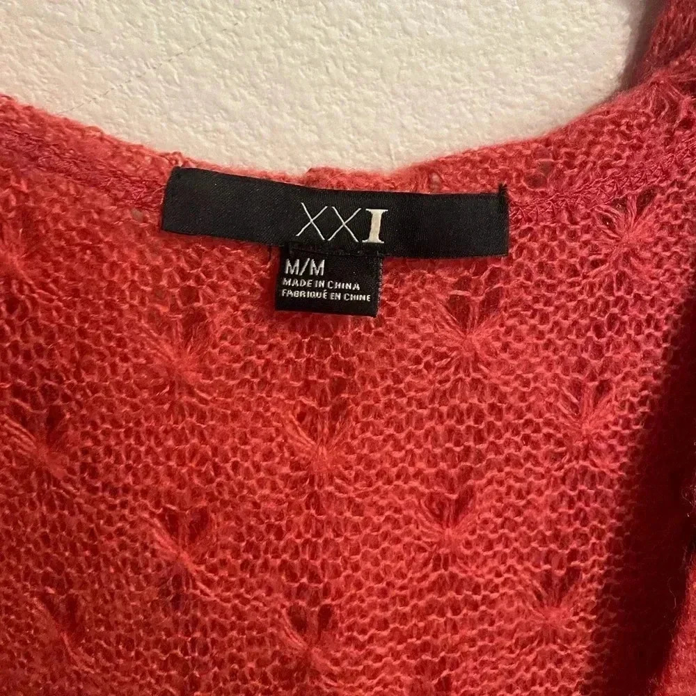 Forever 21 orange wool blend cardigan size Medium - Picture 3 of 6